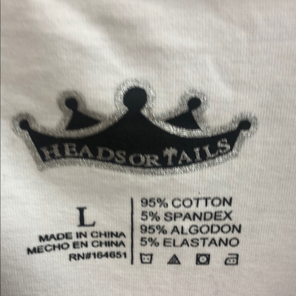 Heads or Tails White and Blue Skull Short Sleeve Tee - Picture 2 of 4